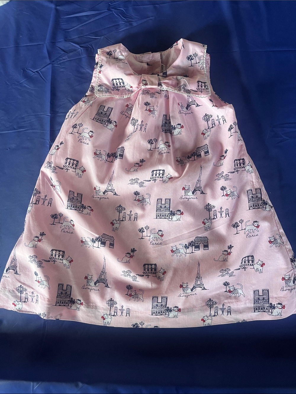 Janie and Jack Pink Paris Print Sleeveless Dress